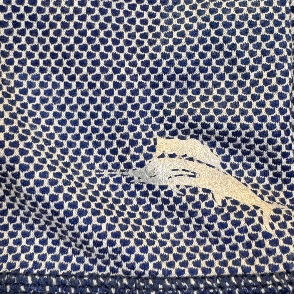 Tommy Bahama IslandZone Polo Mens XL Blue Tropical Leaf Print Resort Hawaiian - Picture 7 of 7